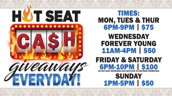 Hot Seat Cash Giveaways Everyday